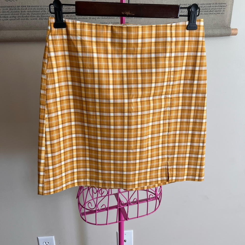 Yellow Plaid Skirt